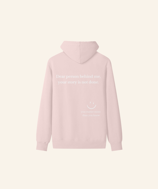 "Dear Person Behind Me" Lightweight Hoodie (100% Cotton) – White Print