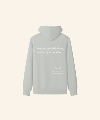 "Dear Person Behind Me" Lightweight Hoodie (100% Cotton) – White Print