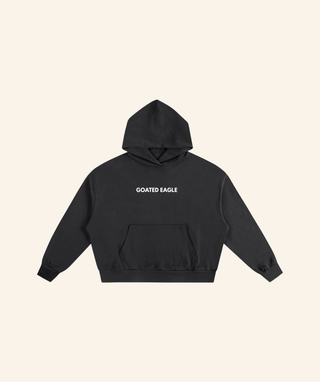 Goated Eagle OG Logo Box Fit Hoodie (100% Cotton) – Black or Gray