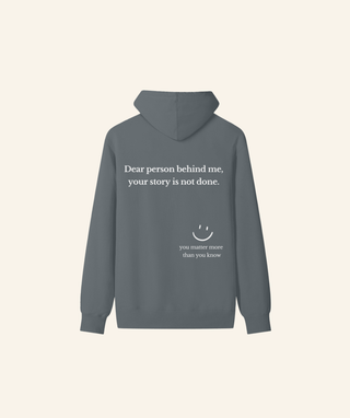 "Dear Person Behind Me" Lightweight Hoodie (100% Cotton) – White Print