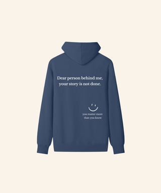 "Dear Person Behind Me" Lightweight Hoodie (100% Cotton) – White Print