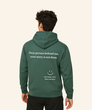 "Dear Person Behind Me" Lightweight Hoodie (100% Cotton) – White Print
