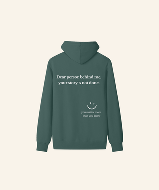 "Dear Person Behind Me" Lightweight Hoodie (100% Cotton) – White Print