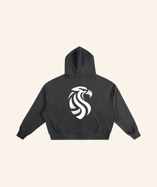 Goated Eagle OG Logo Box Fit Hoodie (100% Cotton) – Black or Gray
