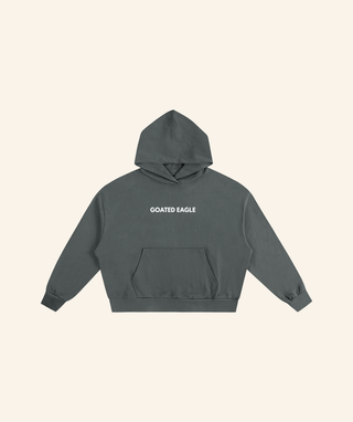 Goated Eagle OG Logo Box Fit Hoodie (100% Cotton) – Black or Gray