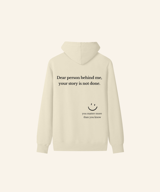 "Dear Person Behind Me" Lightweight Hoodie (100% Cotton) – Black Print