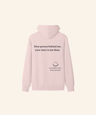 "Dear Person Behind Me" Lightweight Hoodie (100% Cotton) – Black Print