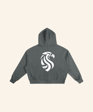 Goated Eagle OG Logo Box Fit Hoodie (100% Cotton) – Black or Gray