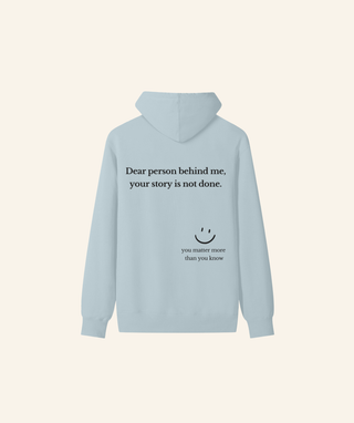 "Dear Person Behind Me" Lightweight Hoodie (100% Cotton) – Black Print